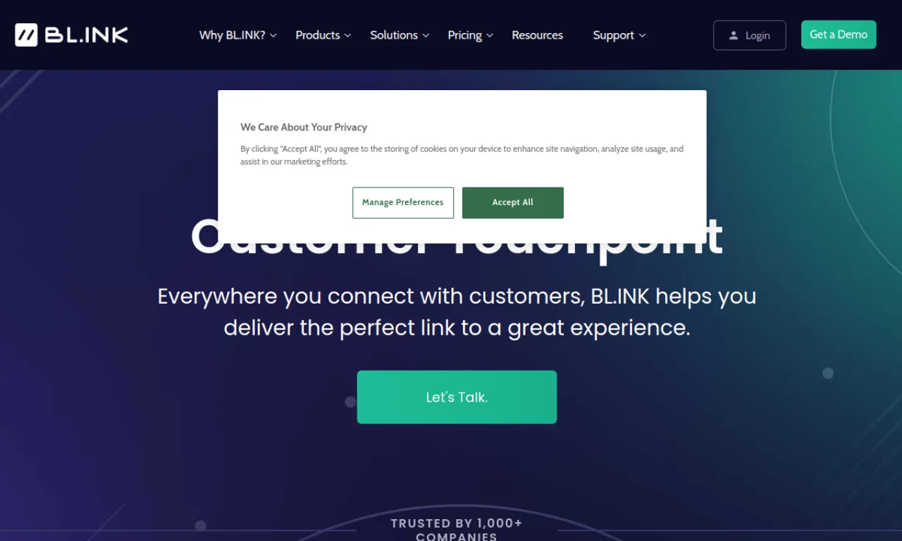 Screenshot of BL.INK website