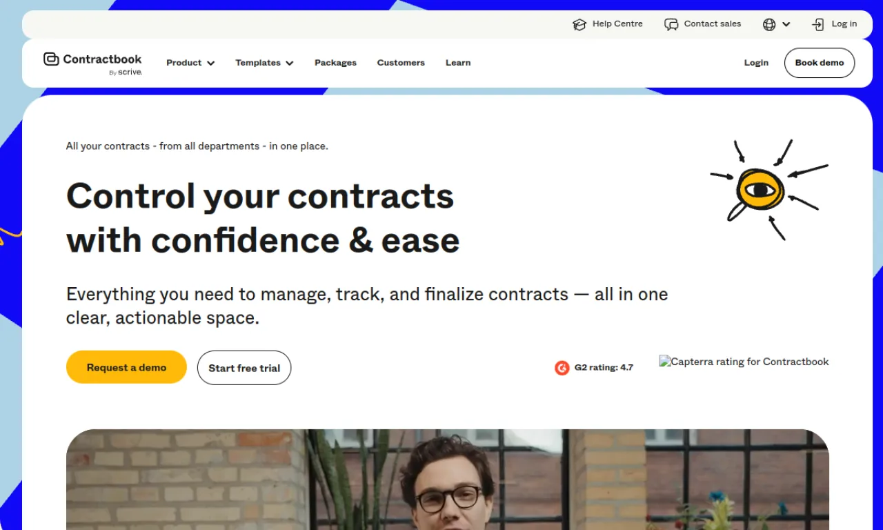 Screenshot of Contractbook website