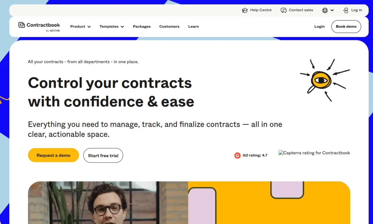 Screenshot of Contractbook website