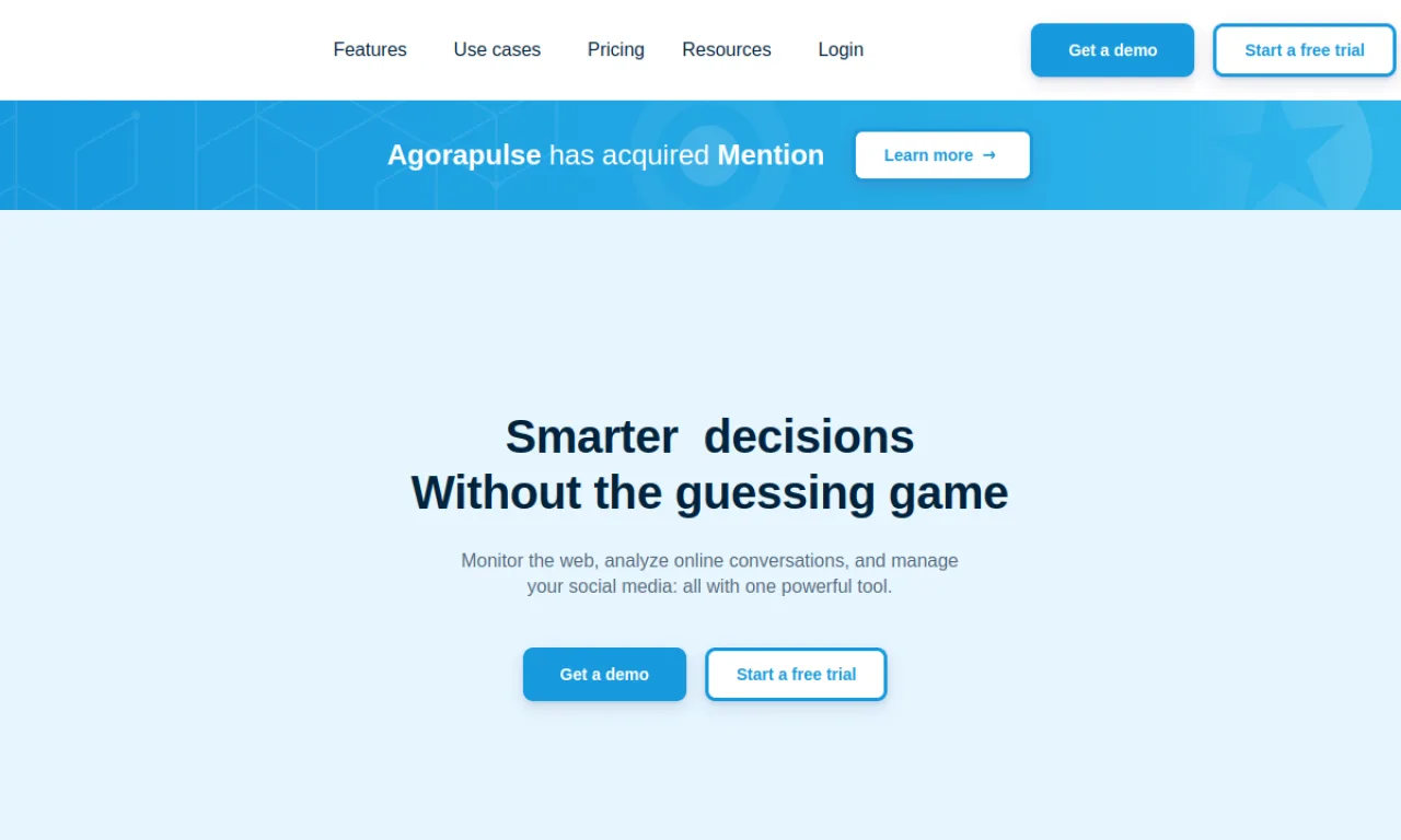 Screenshot of Mention website