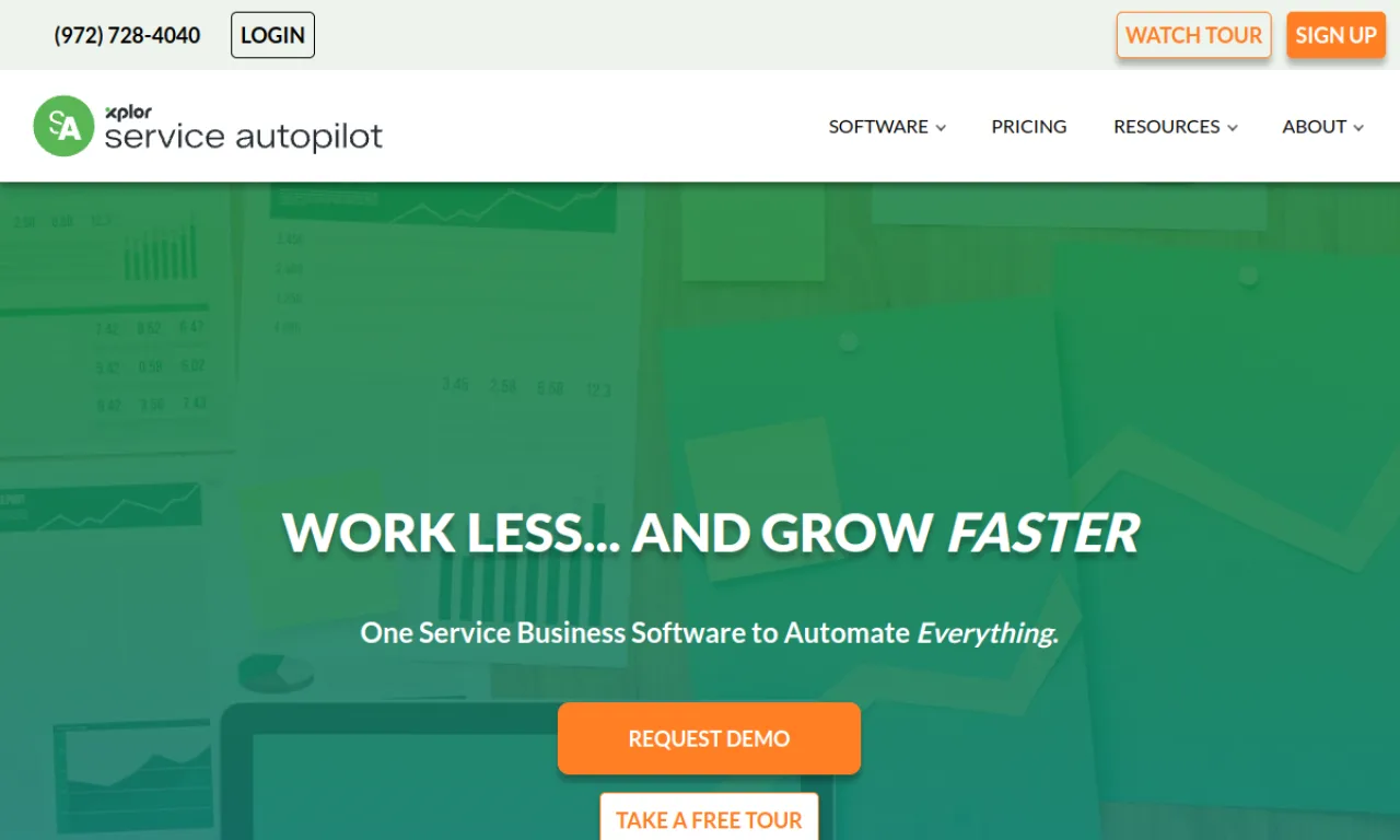 Screenshot of Service Autopilot website