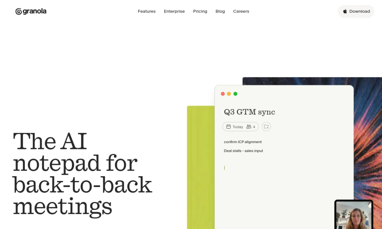 Screenshot of Granola website