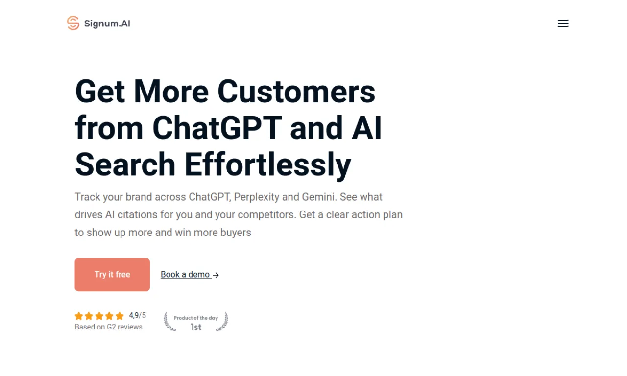 Screenshot of Hyperaide / Signum.ai website