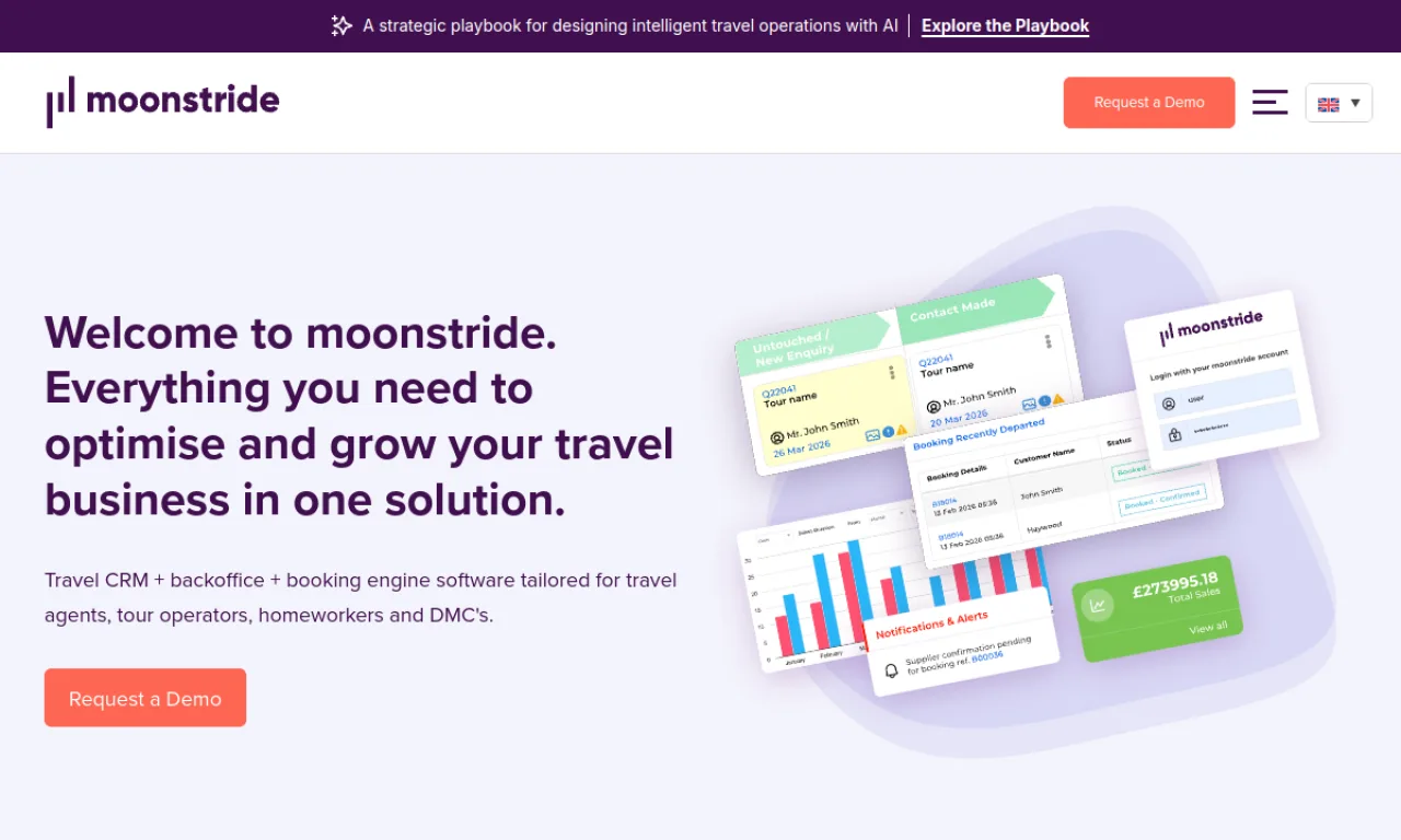 Screenshot of Moonstride website