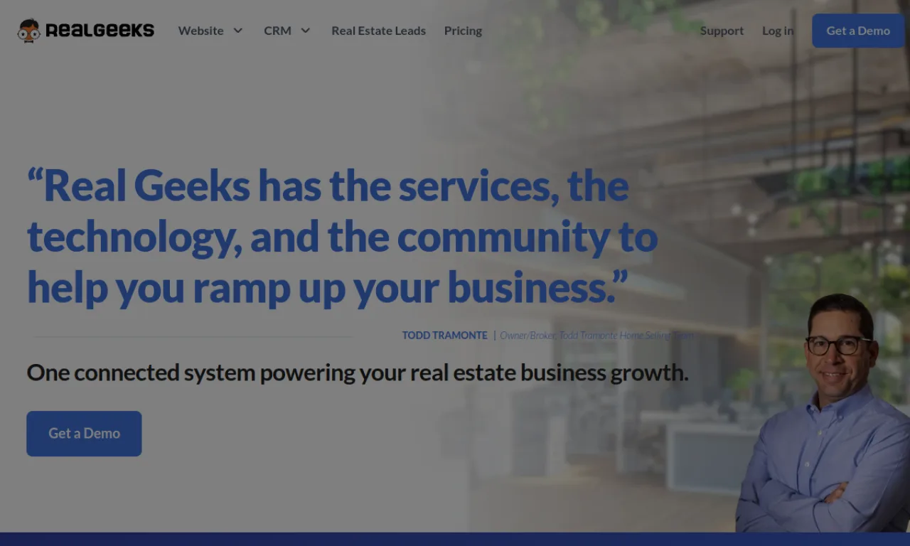 Screenshot of Real Geeks website