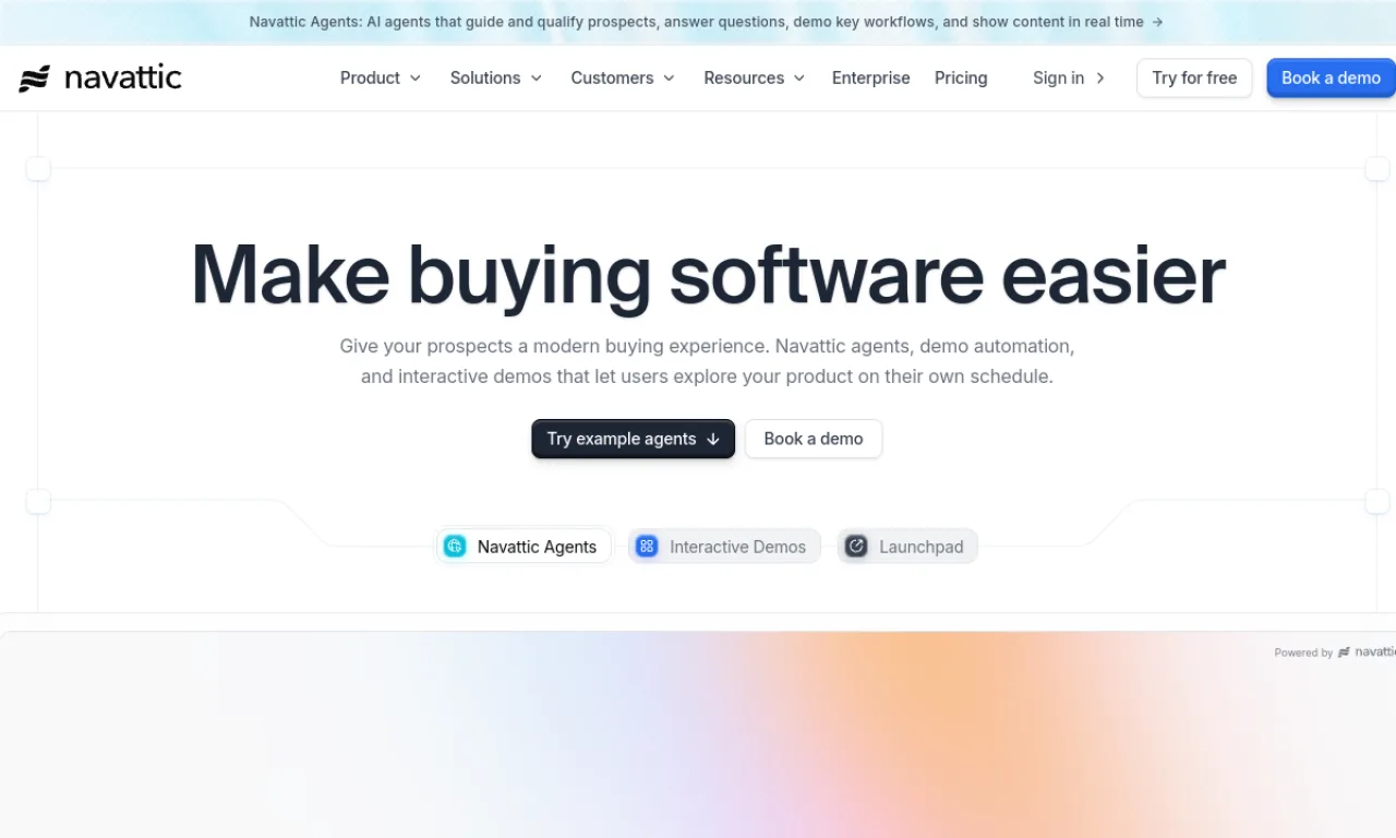 Screenshot of Navattic website