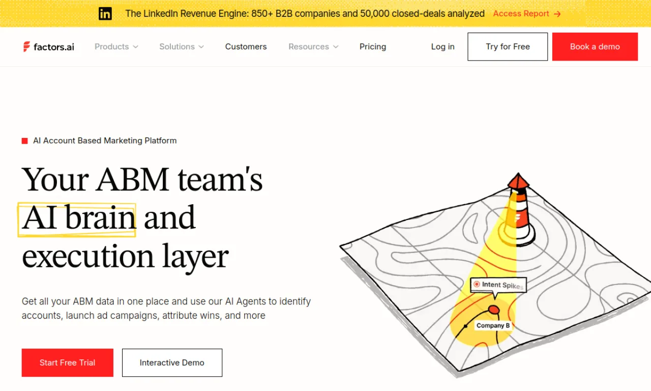 Screenshot of Factors.ai (Reveal) website