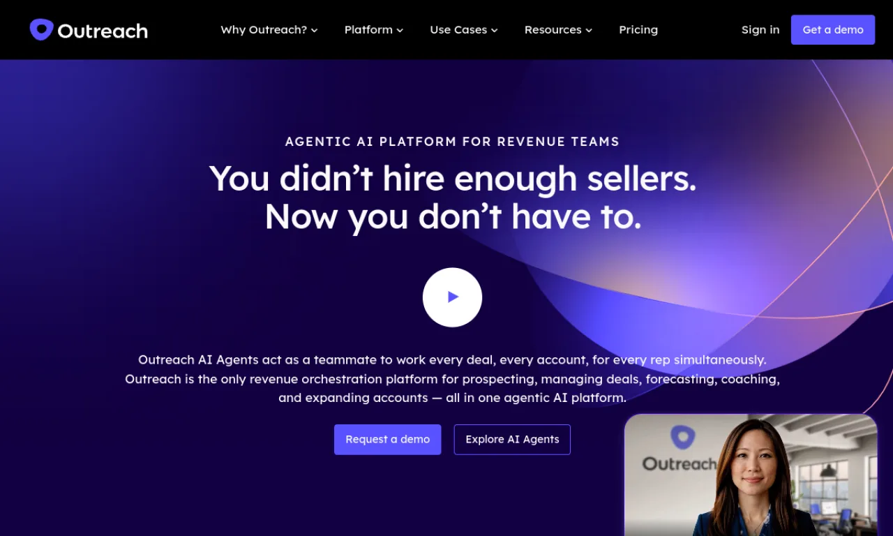 Screenshot of Outreach Smart Account Plans website