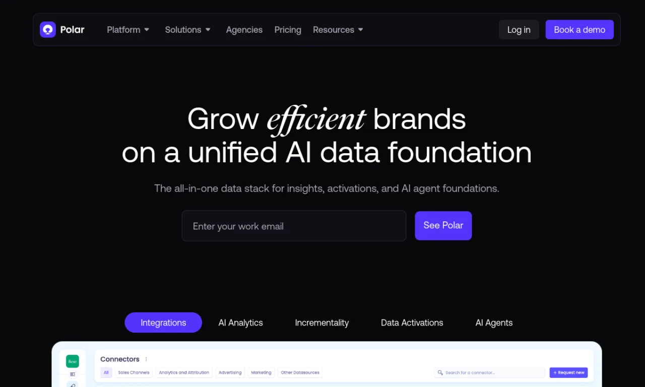 Screenshot of Polar Analytics website