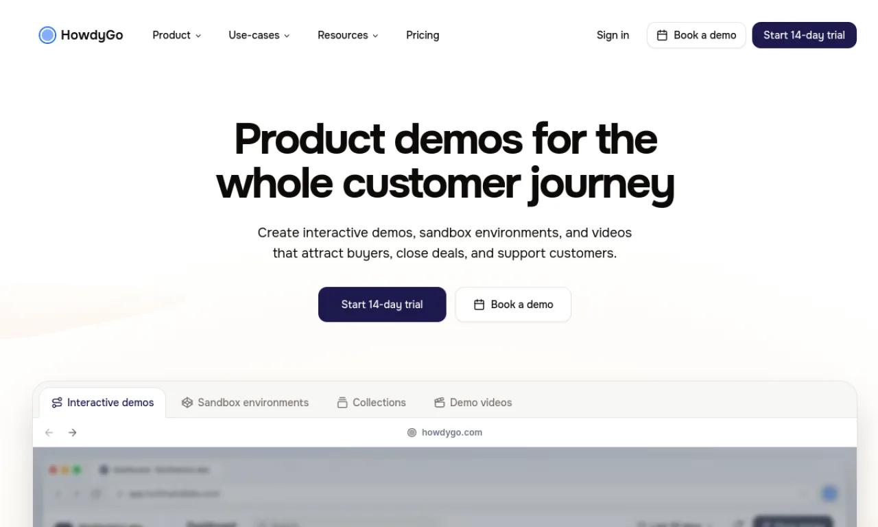 Screenshot of HowdyGo website