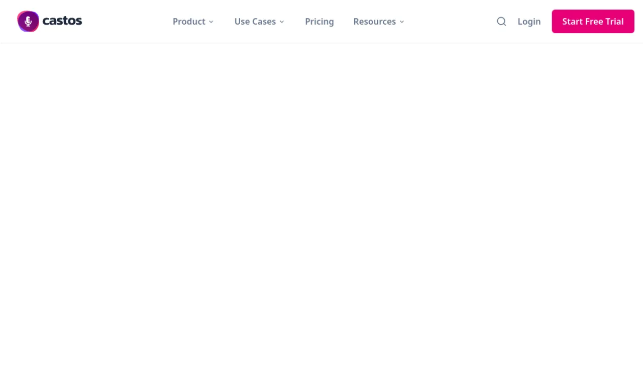 Screenshot of Castos website