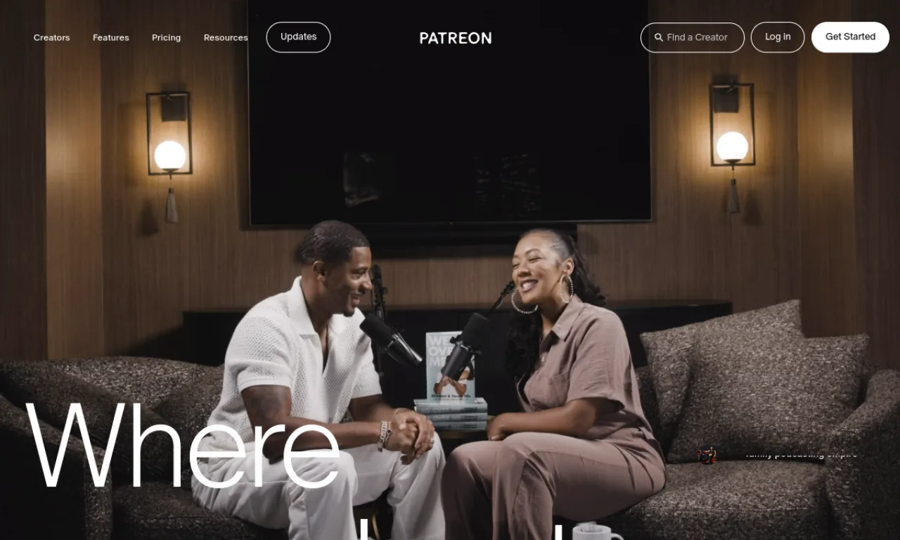 Screenshot of Patreon website