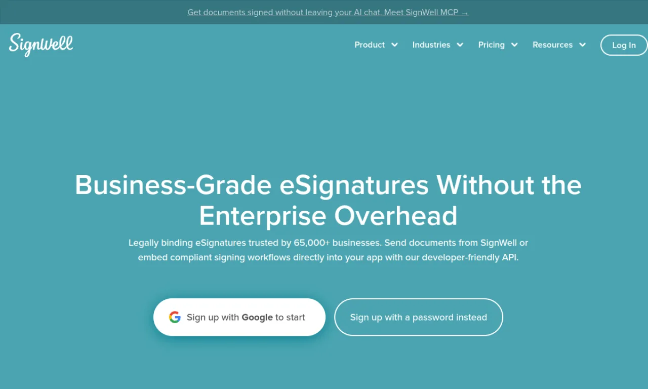 Screenshot of SignWell website