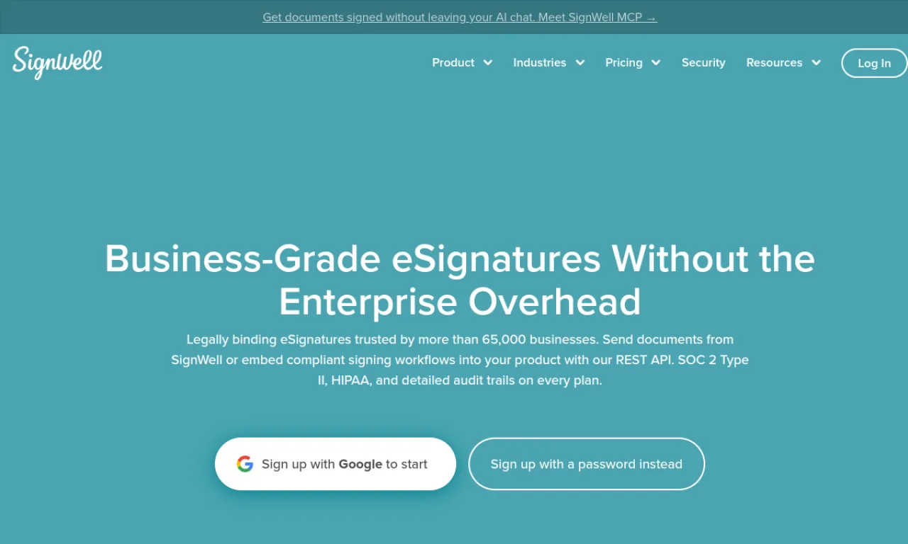 Screenshot of SignWell website