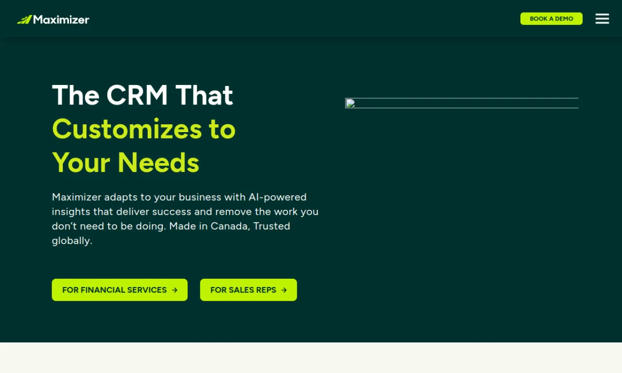 Screenshot of Maximizer website