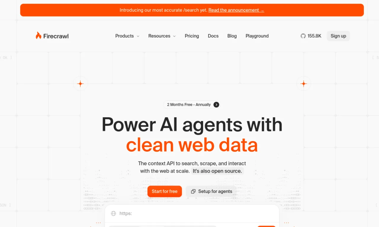 Screenshot of Firecrawl website