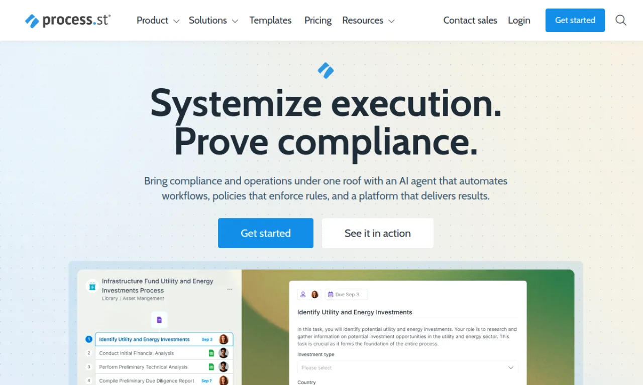 Screenshot of Process Street website