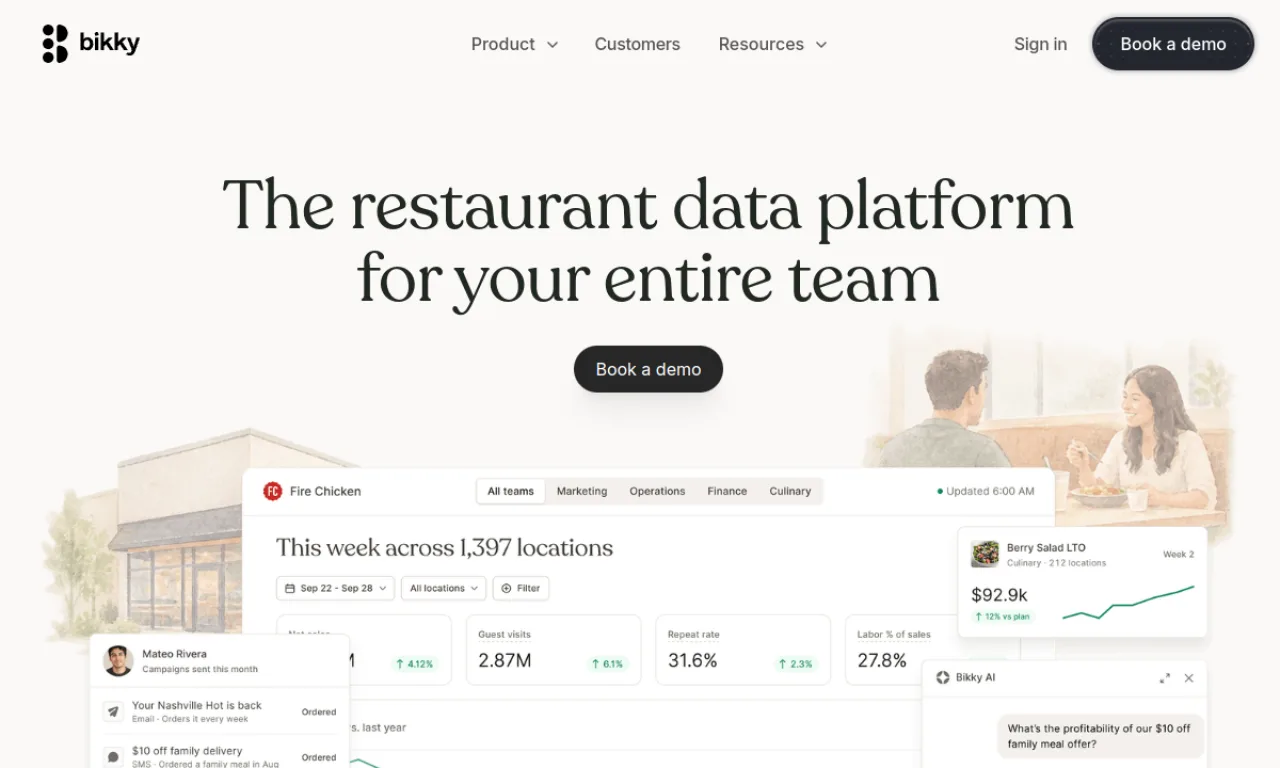 Screenshot of Bikky website