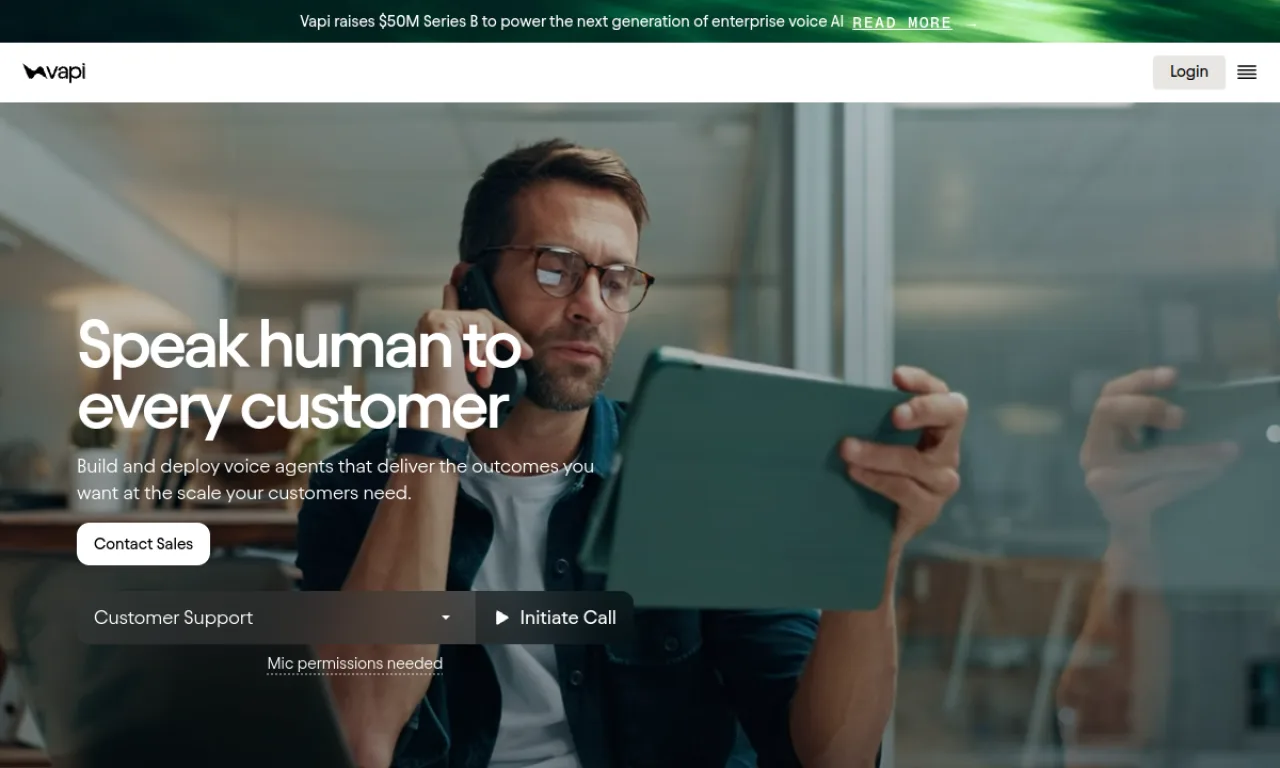 Screenshot of Vapi / Retell AI website