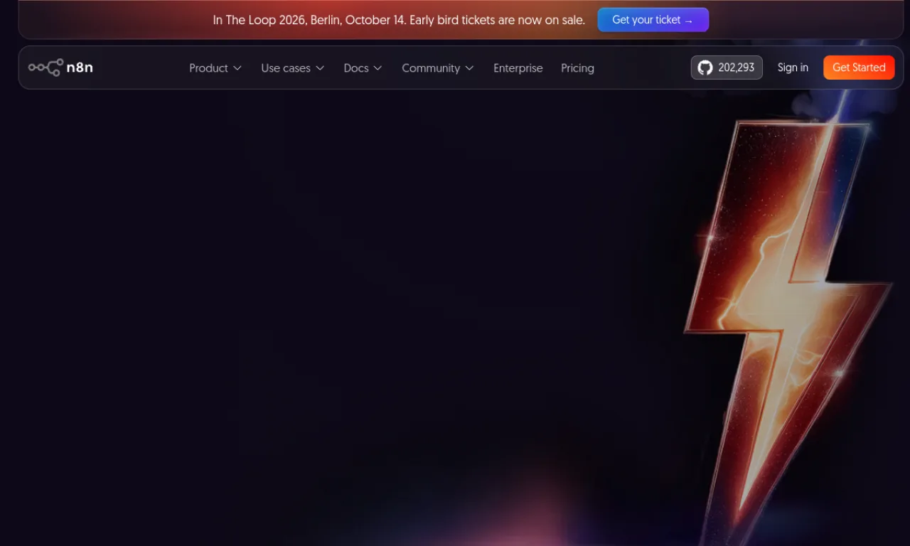 Screenshot of n8n (GTM) website