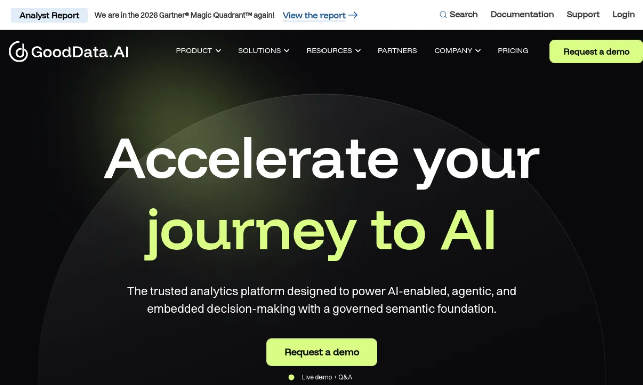 Screenshot of GoodData website