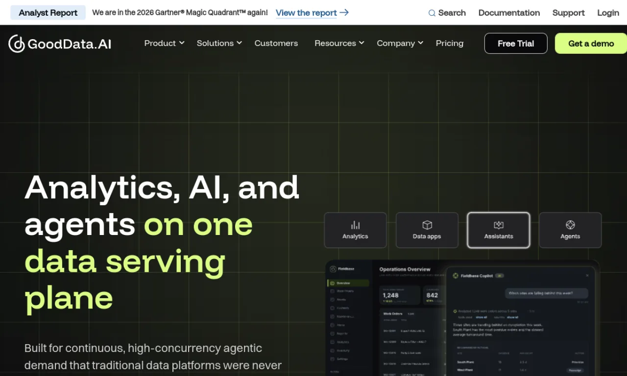 Screenshot of GoodData website