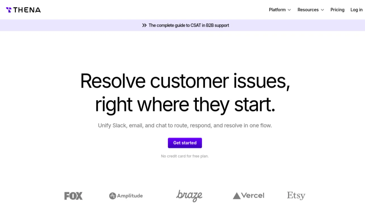 Screenshot of Thena website