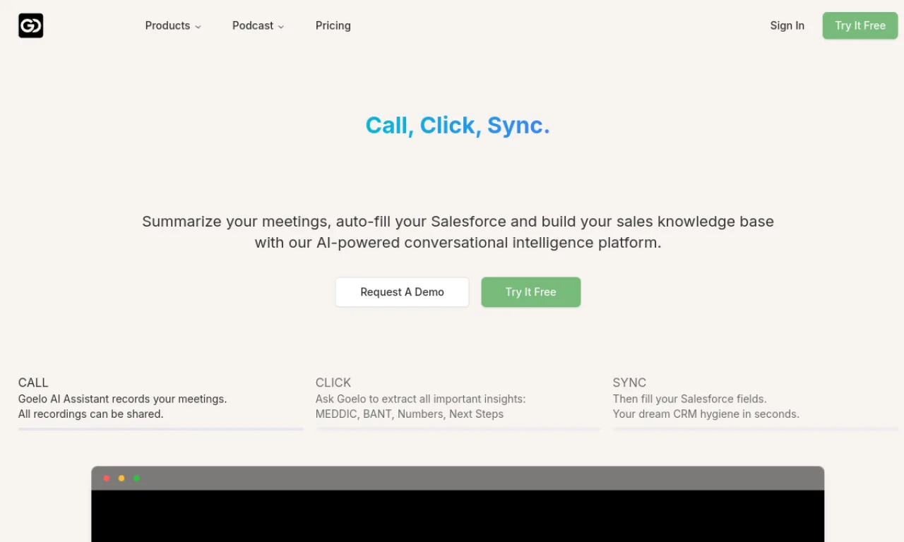 Screenshot of Aircover / Goelo website