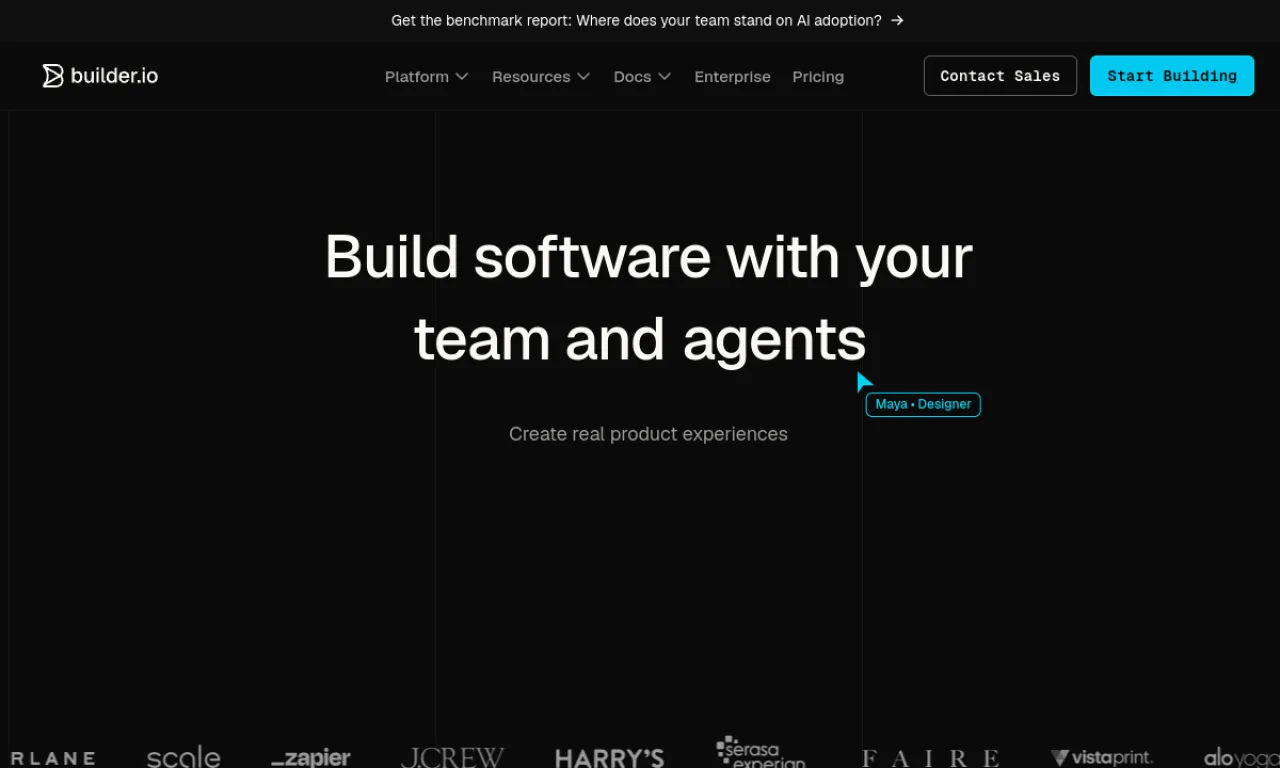 Screenshot of Builder.io website