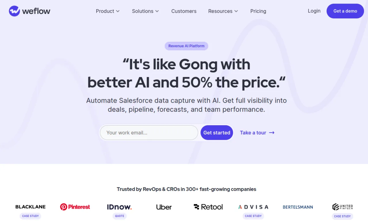 Screenshot of Weflow website