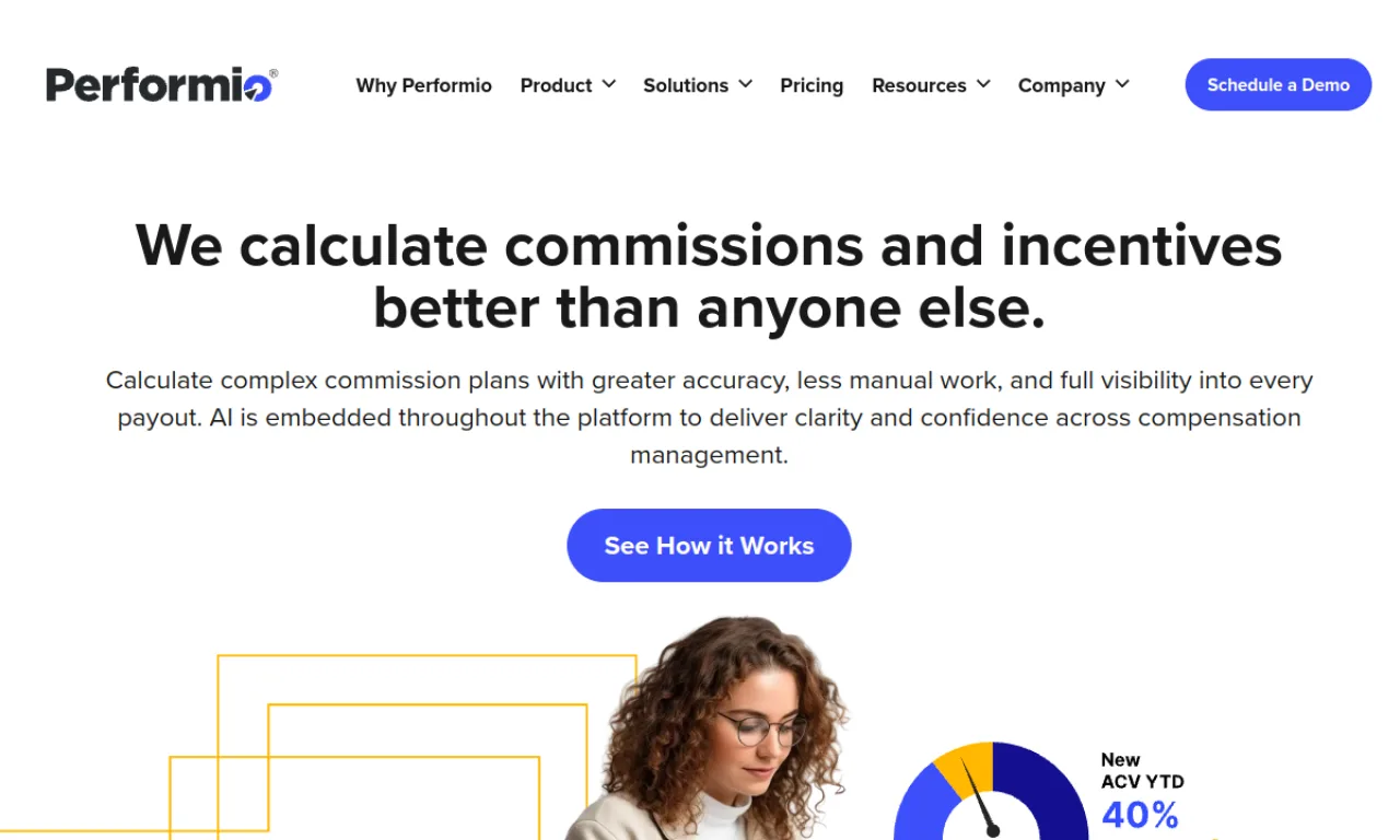 Screenshot of Performio website
