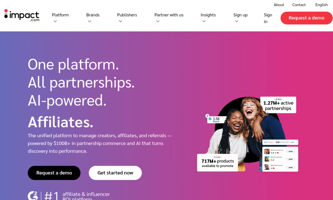Screenshot of Impact website