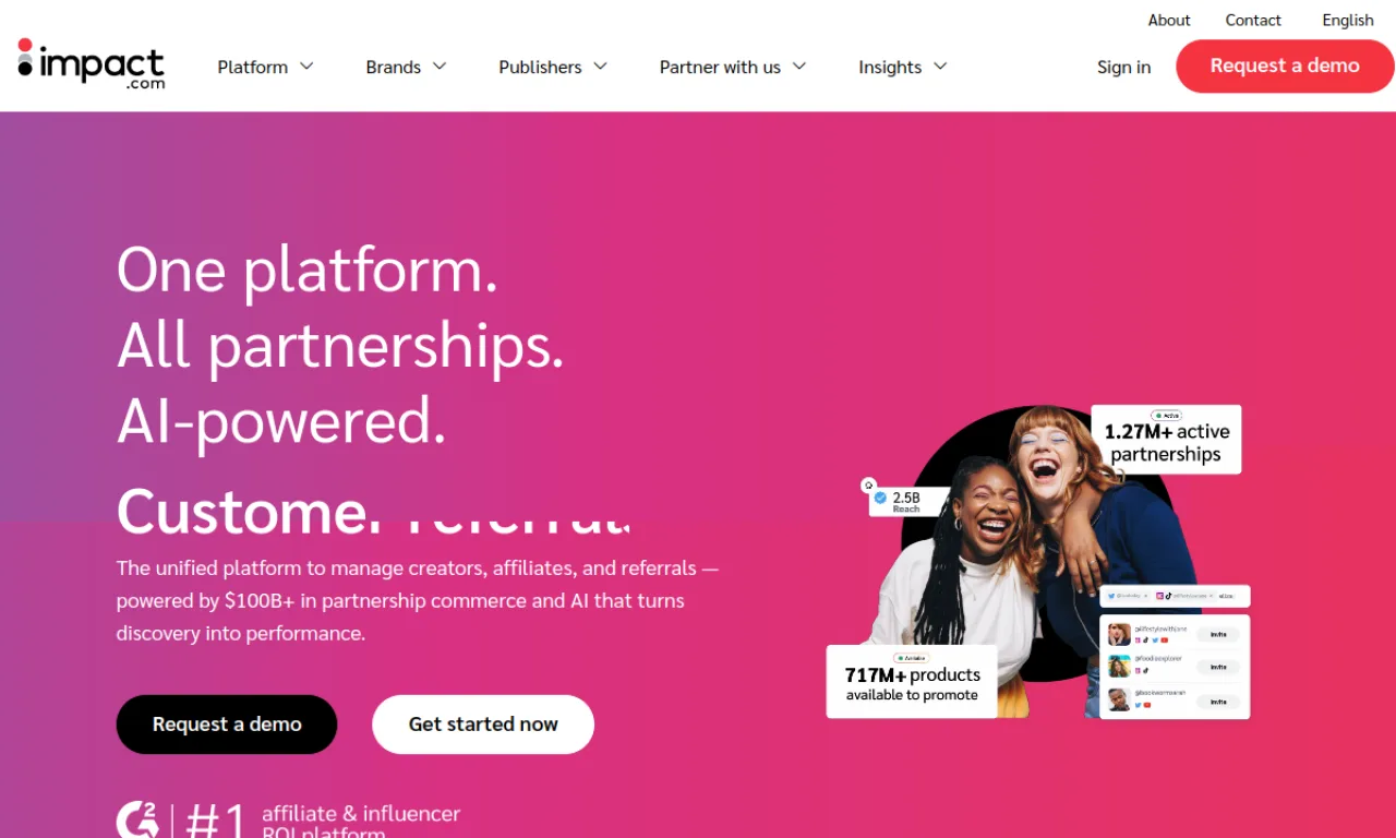 Screenshot of Impact website