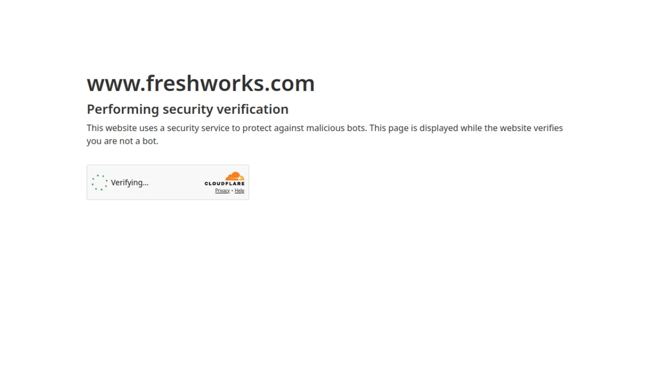 Screenshot of Freshworks website