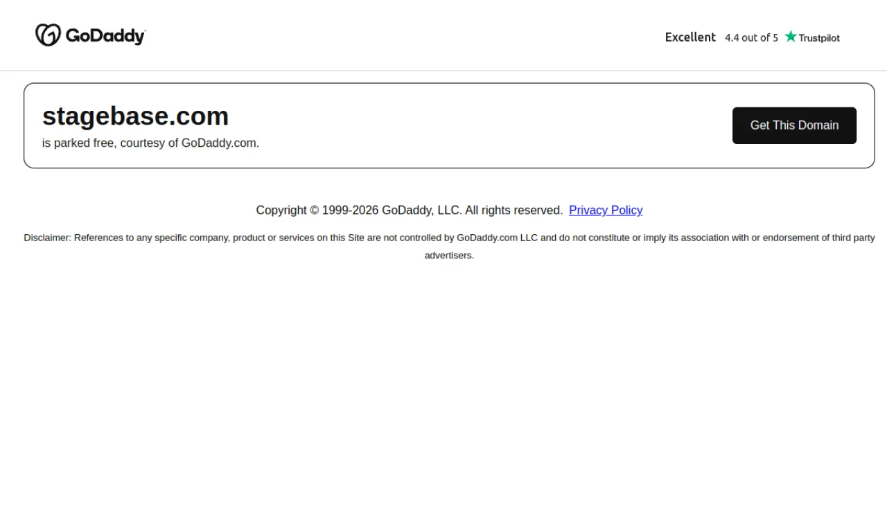 Screenshot of Stagebase website