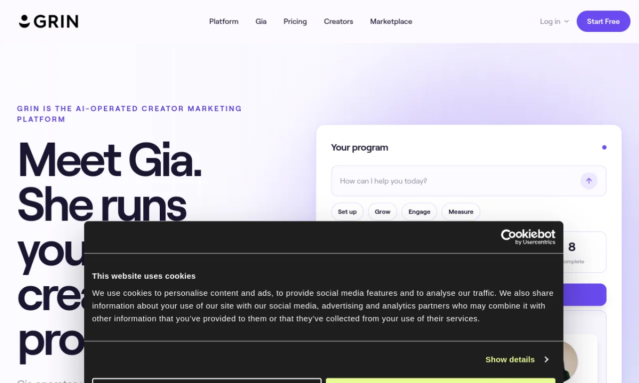 Screenshot of GRIN website