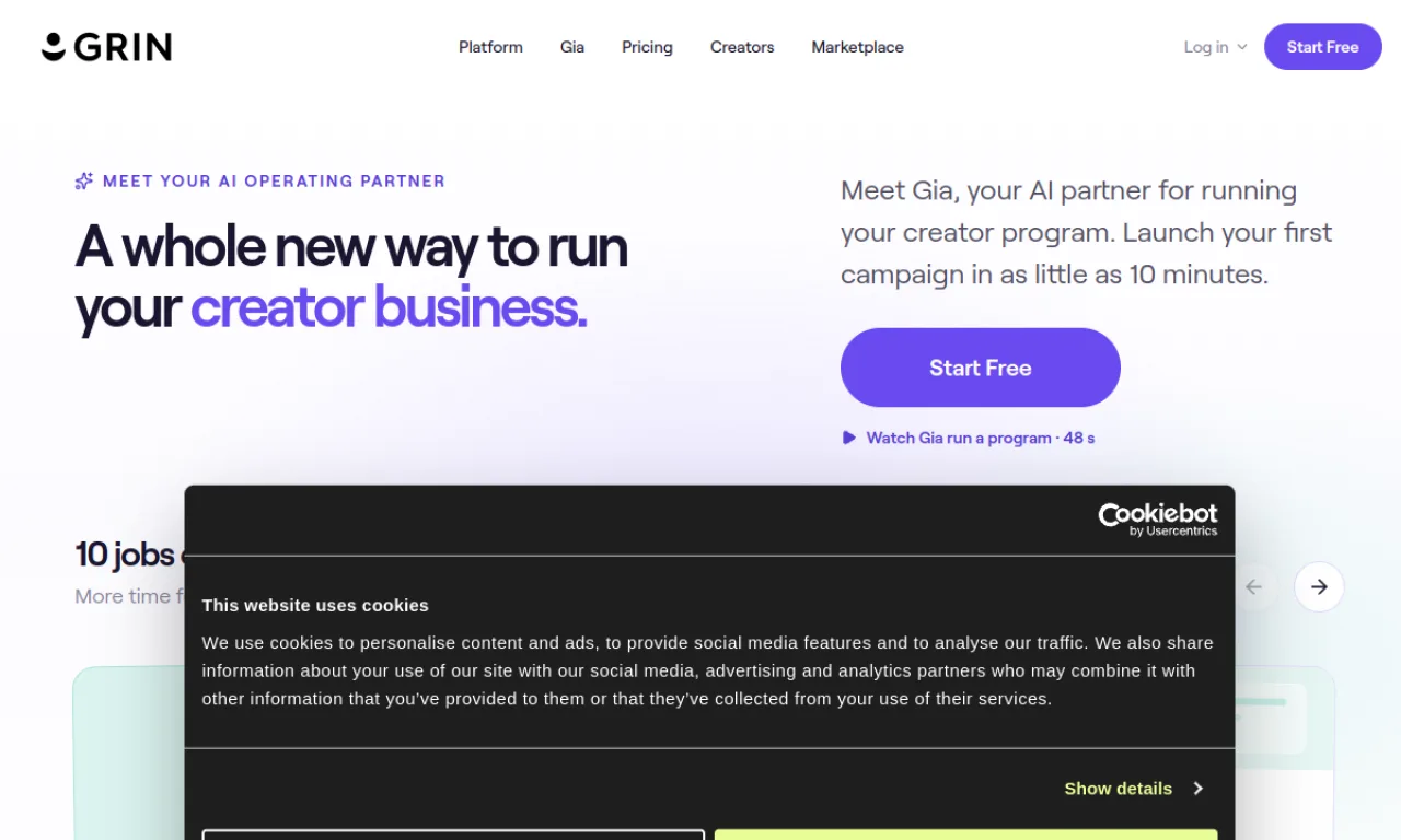 Screenshot of GRIN website