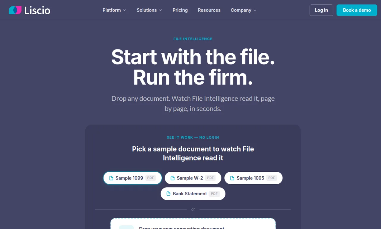 Screenshot of Liscio website