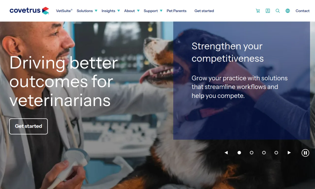 Screenshot of Covetrus Pulse website