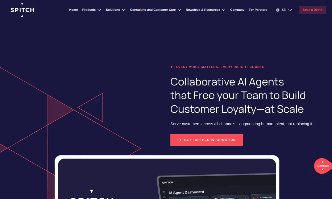 Screenshot of Spitch website