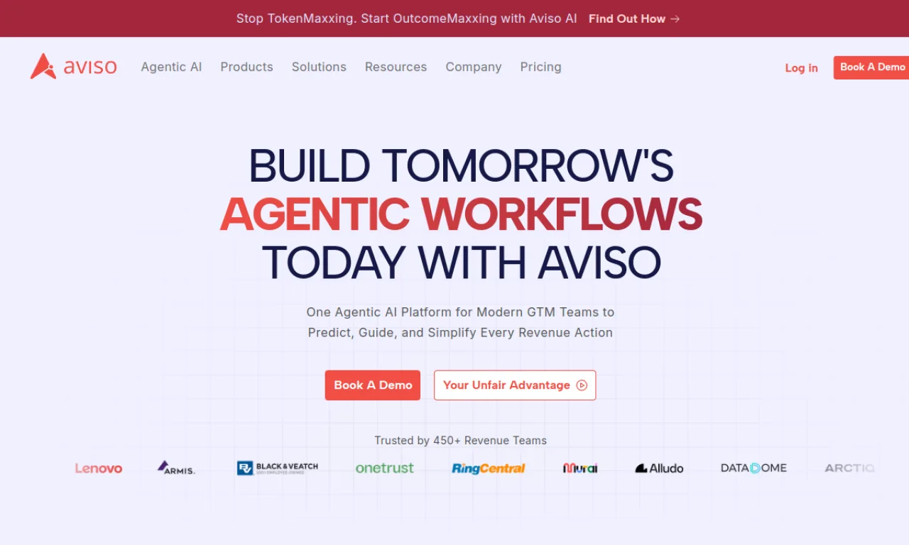 Screenshot of Aviso website