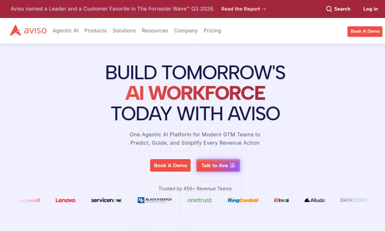 Screenshot of Aviso website