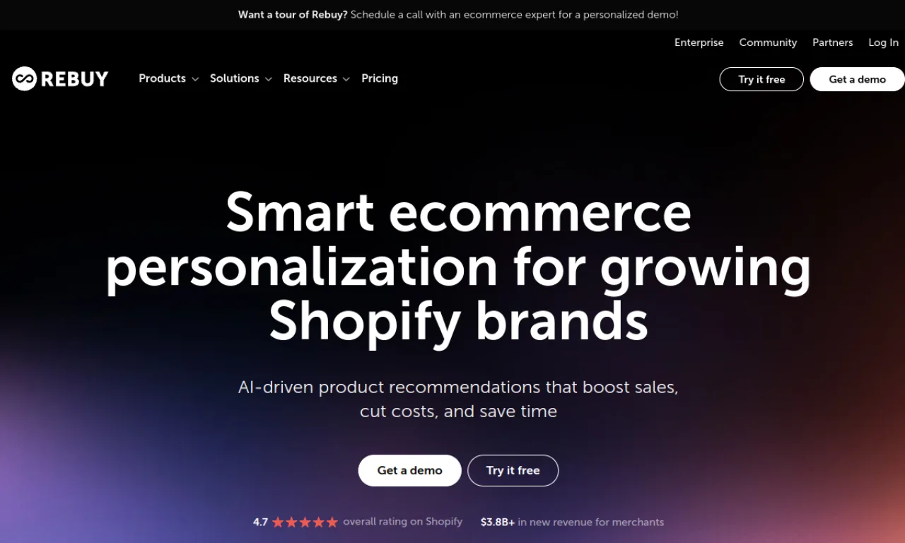 Screenshot of Rebuy website