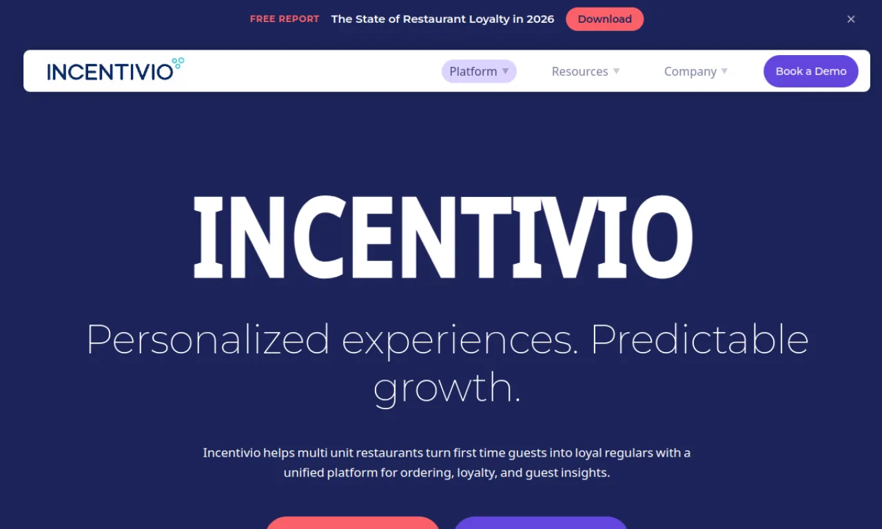 Screenshot of Incentivio website