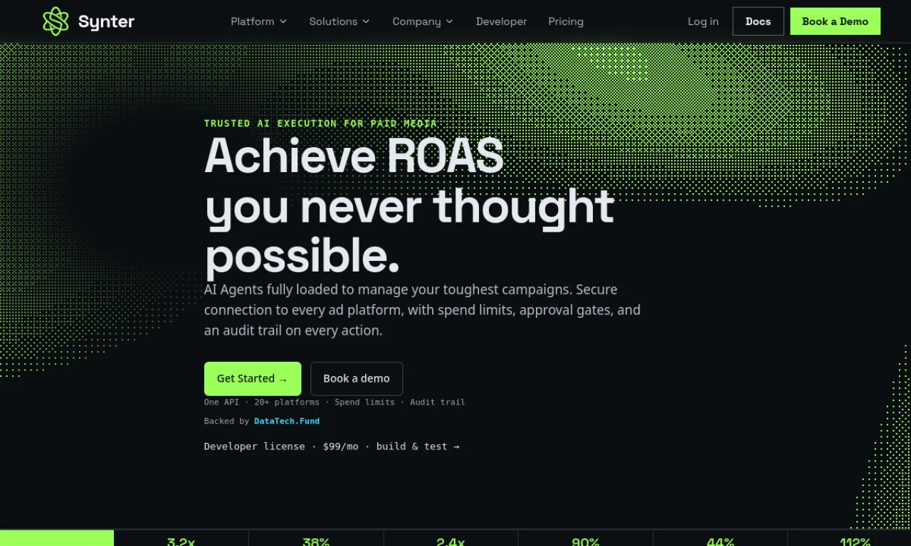 Screenshot of Synter Media website