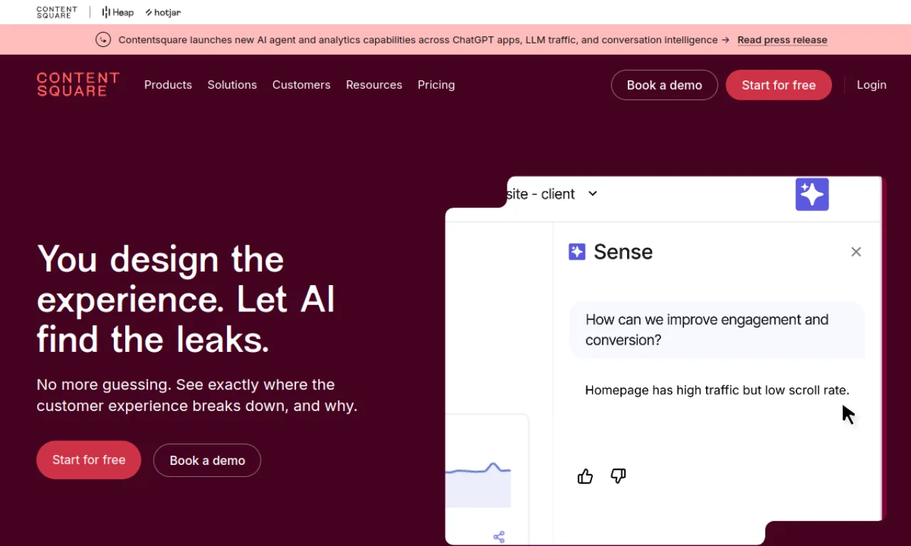 Screenshot of Contentsquare website