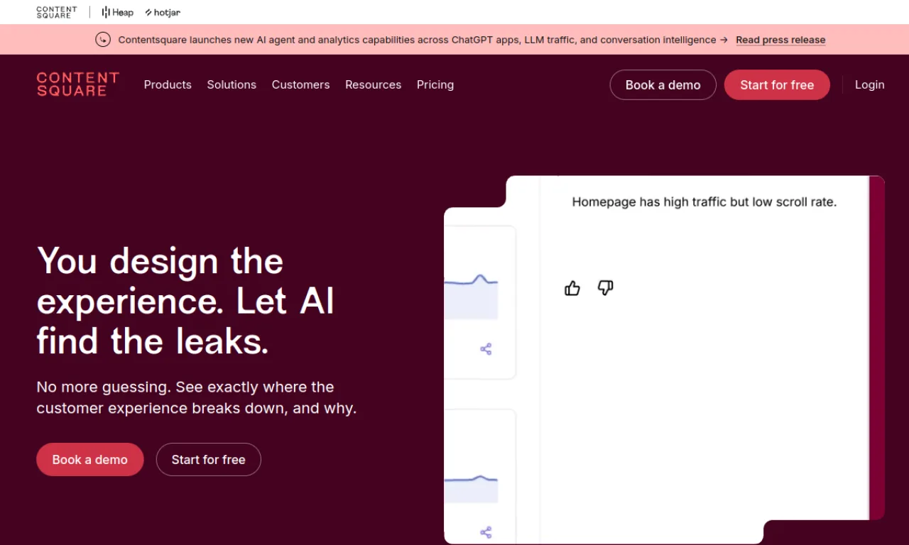 Screenshot of Contentsquare website