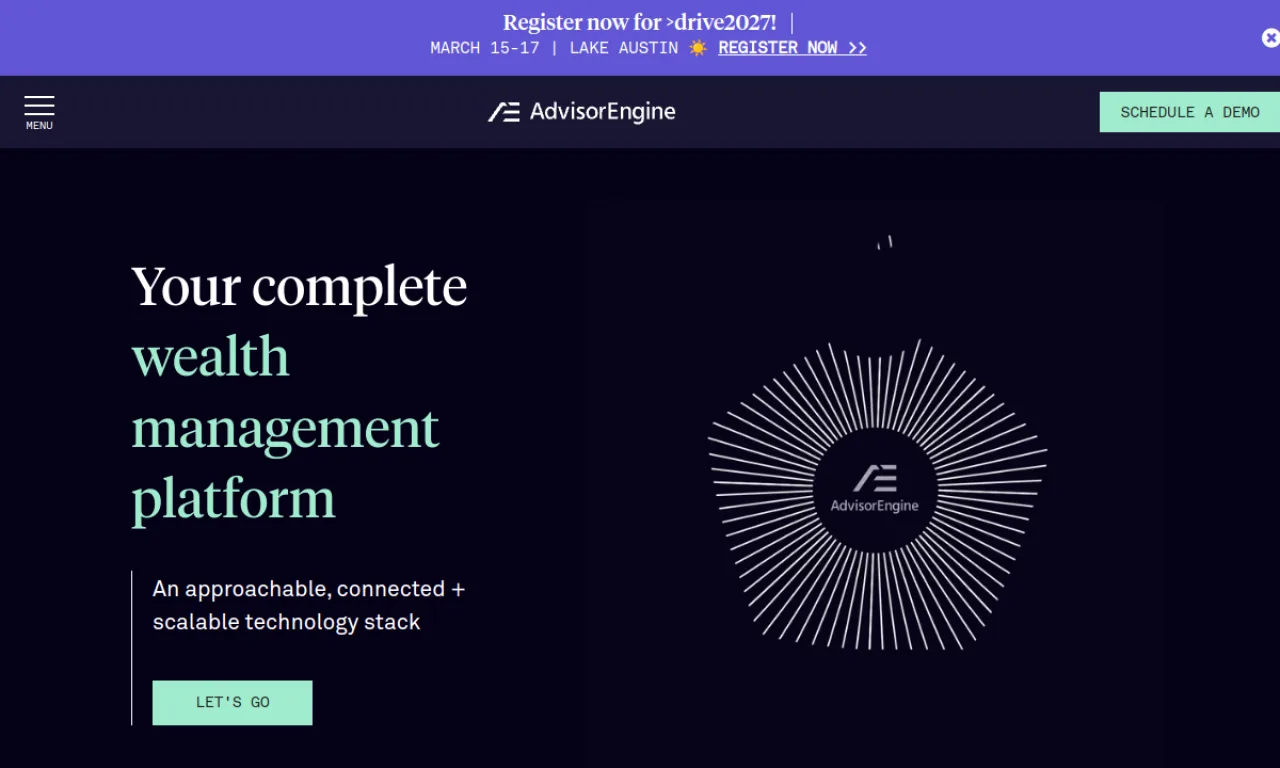 Screenshot of AdvisorEngine CRM website