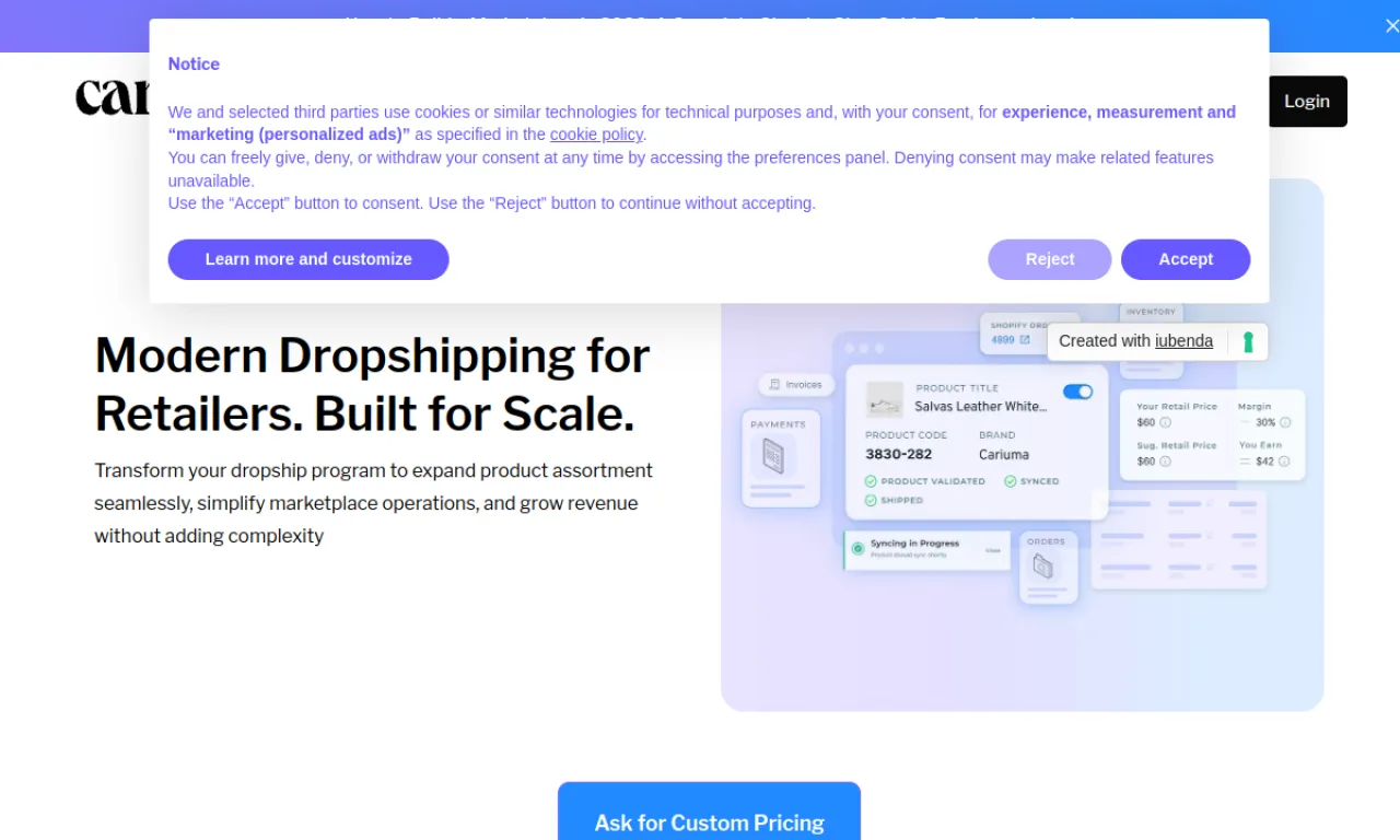Screenshot of Getcarro website