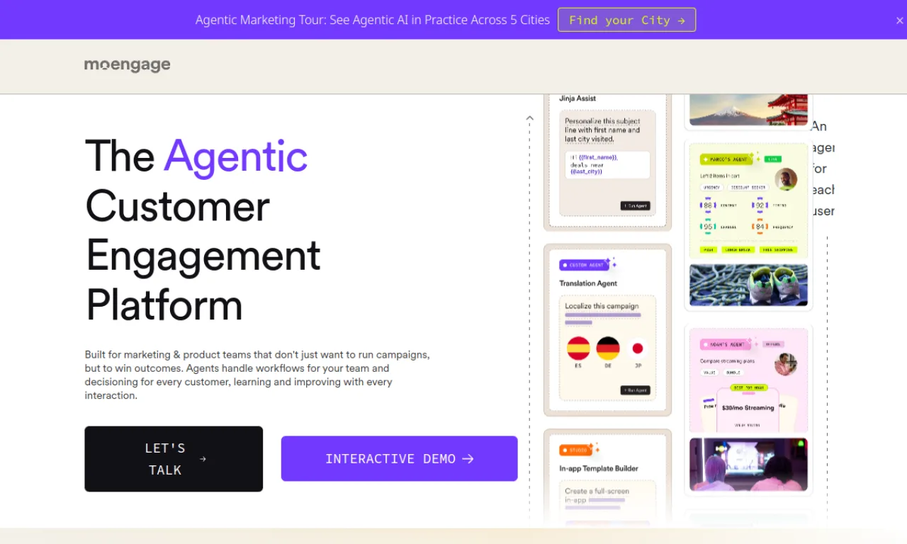 Screenshot of MoEngage website